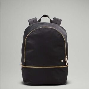 lululemon athletica Black Backpack with Gold Zippers